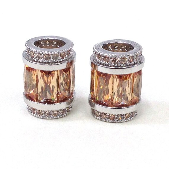 Glass Crystal Tube Beads Smoked Topaz Crystal Bead Topaz