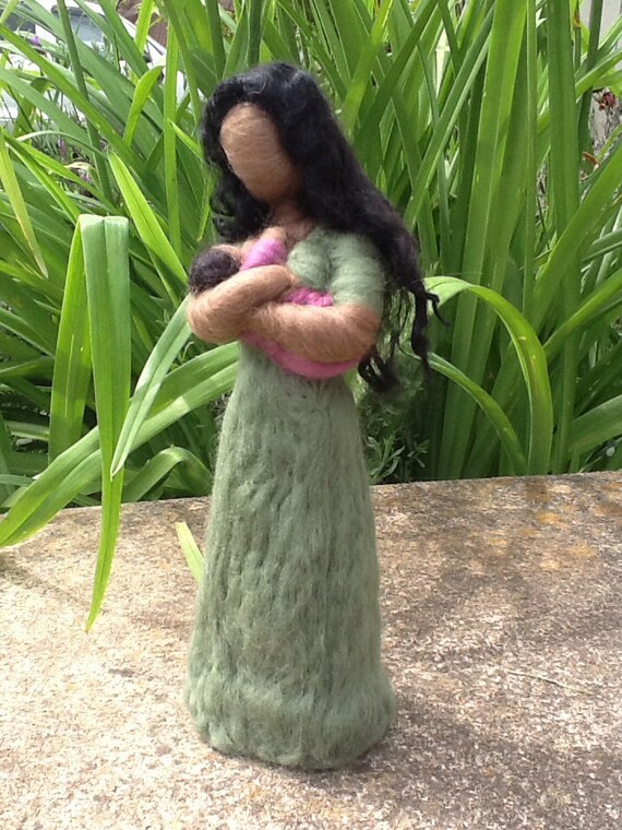 Items similar to Needle Felted Breastfeeding Mother and Infant on Etsy