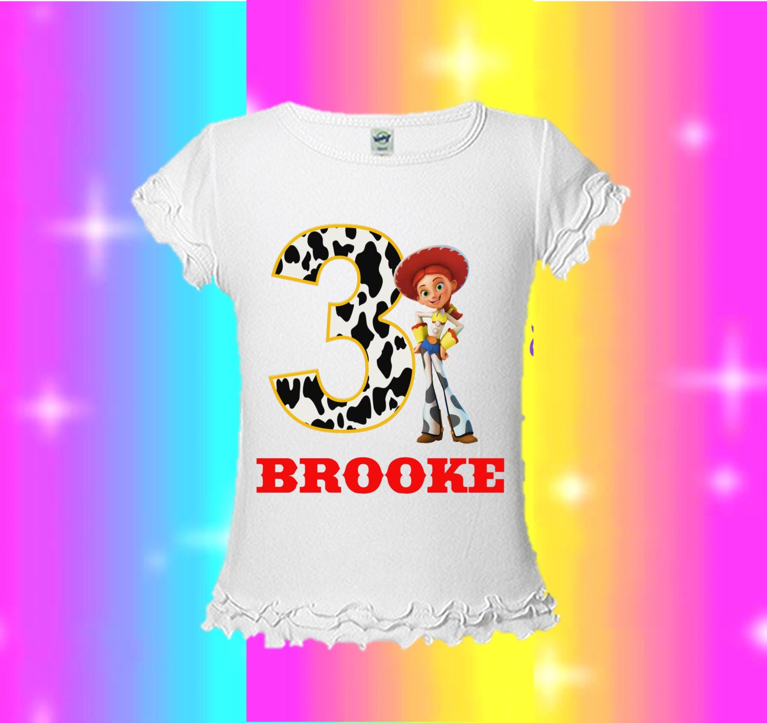 Jessie Toy Story Birthday Shirt Cow Print