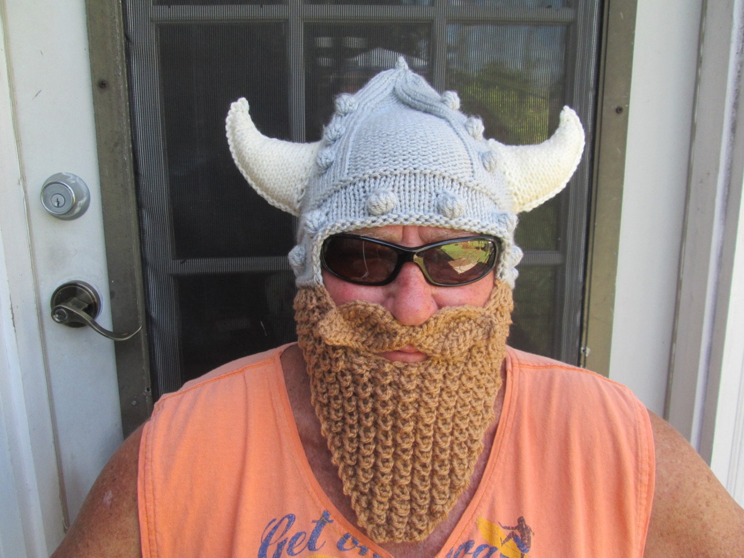 Viking beard hat Vikings hat with horns beard hat by ...