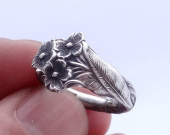 Reed And Barton Spoon Ring Forget Me Not In Sterling Silver, Forget-Me-Not Ring, Silver Spoon Ring, Spoon Jewelry, Silver Spoon Ring