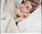 Talking in bed woman on telephone Bell 1962 Vintage Print Ad Talking in bed woman on telephone Bell 1962 Vintage Print Ad