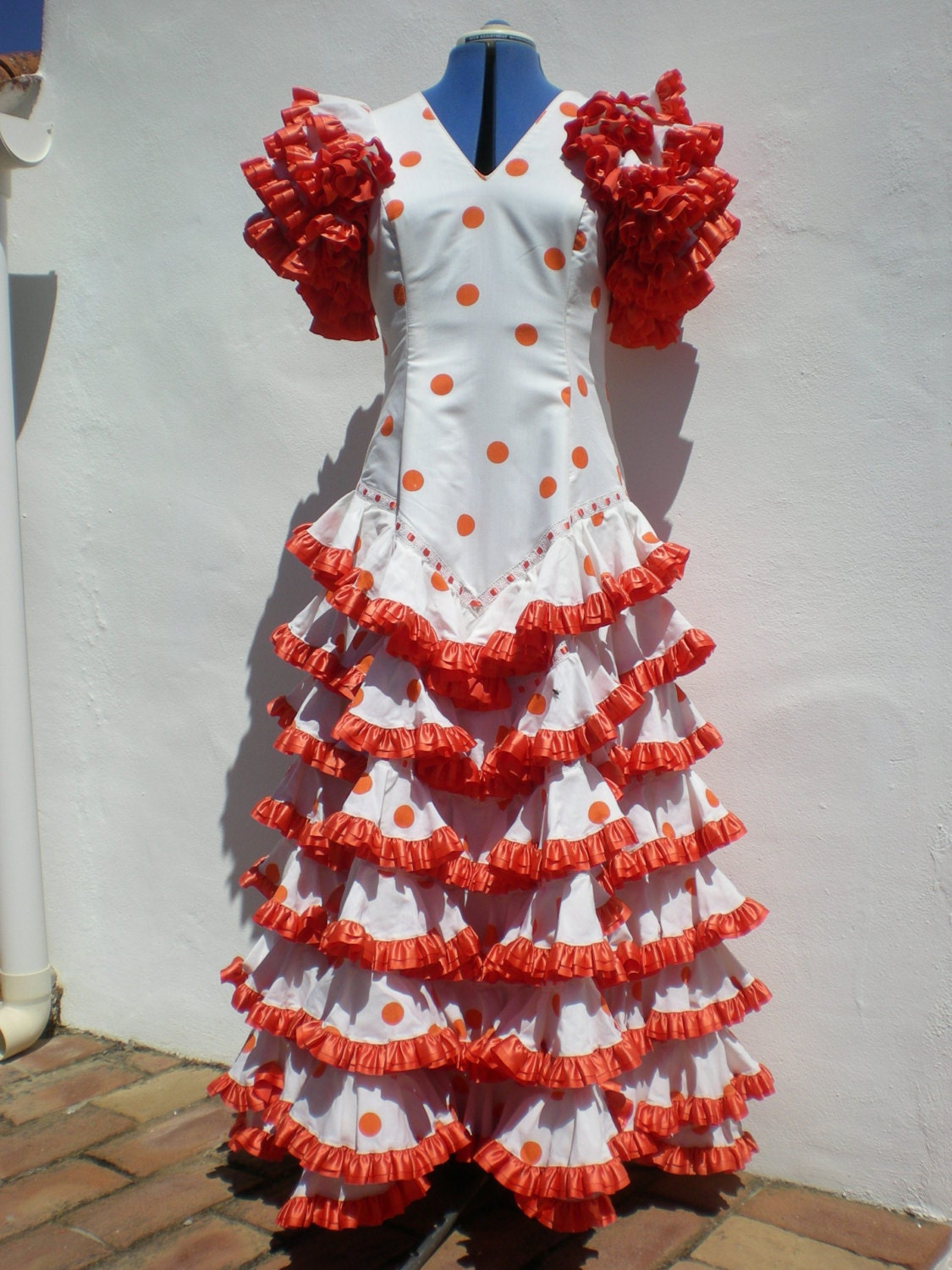 Authentic Vintage Spanish Flamenco Dress 40 Bust