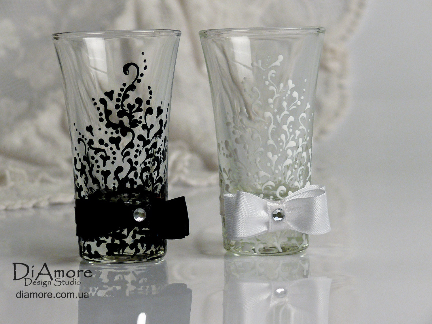 Black White Personalized Shot Glasses Small Glasses