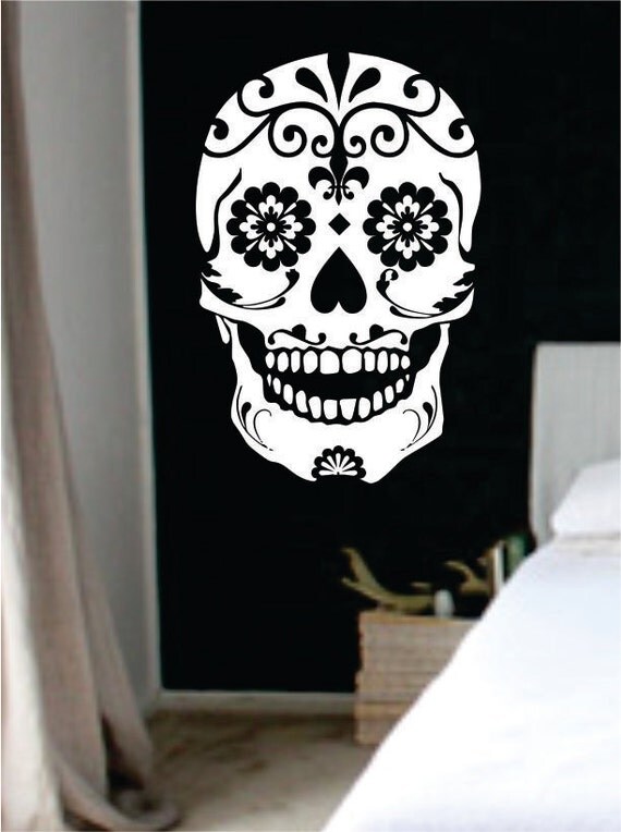 Sugar Skull Version 2 Decal Sticker Wall Vinyl Day of the Dead