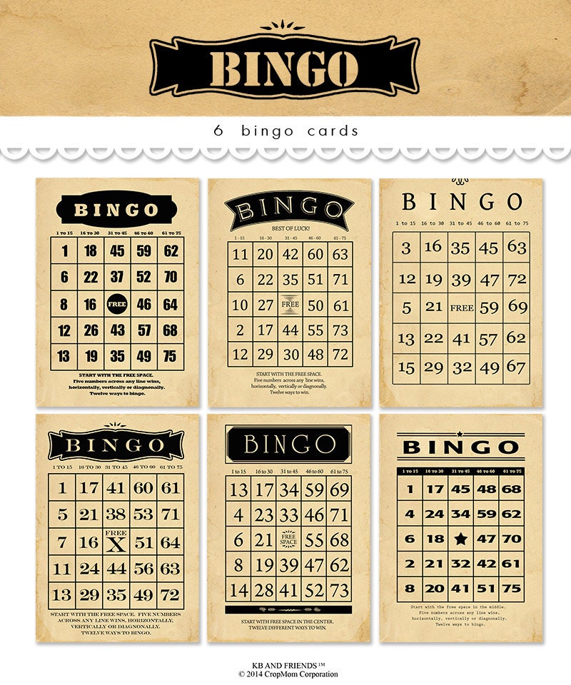 digital-vintage-bingo-cards-black-and-tan-bingo-cards
