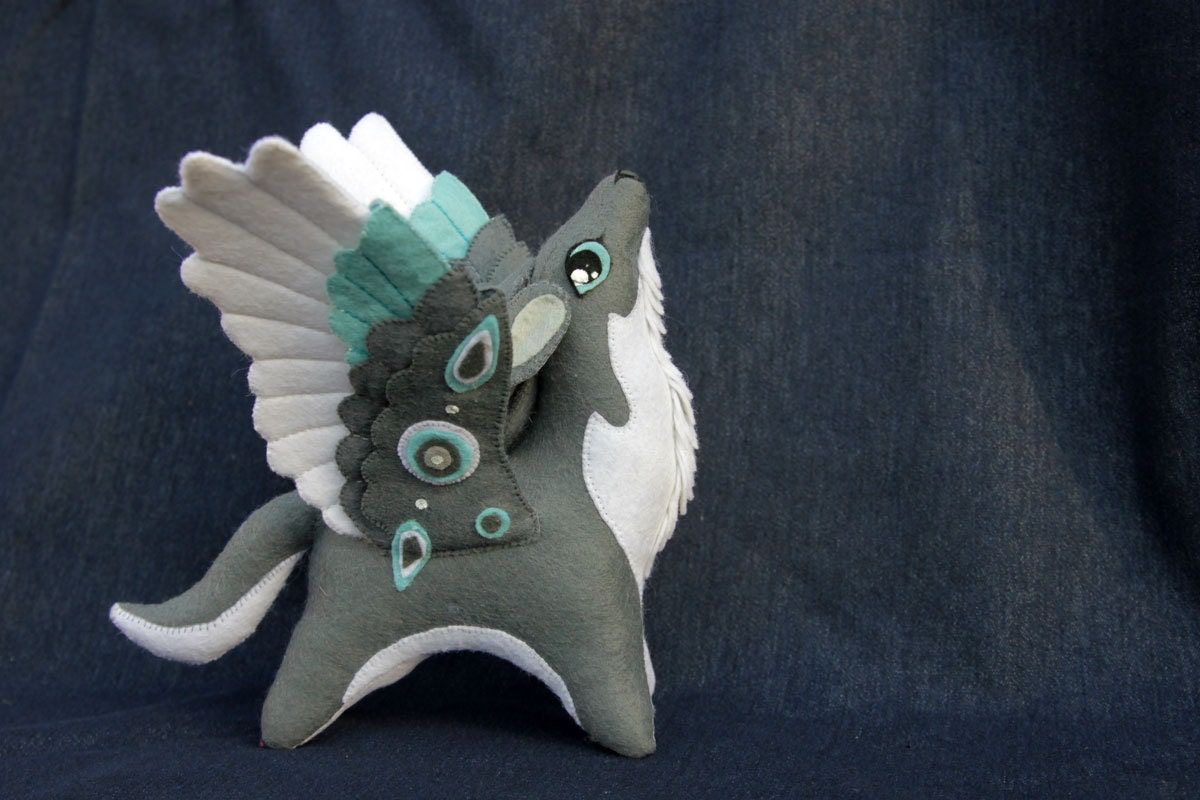 winged wolf plush