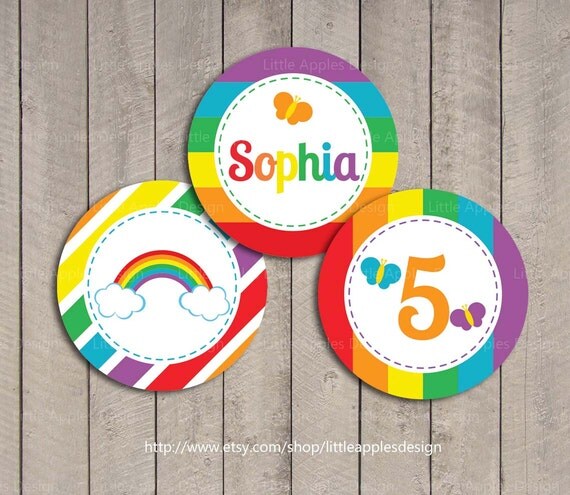Rainbow Cupcake Toppers / Rainbow Birthday Printables