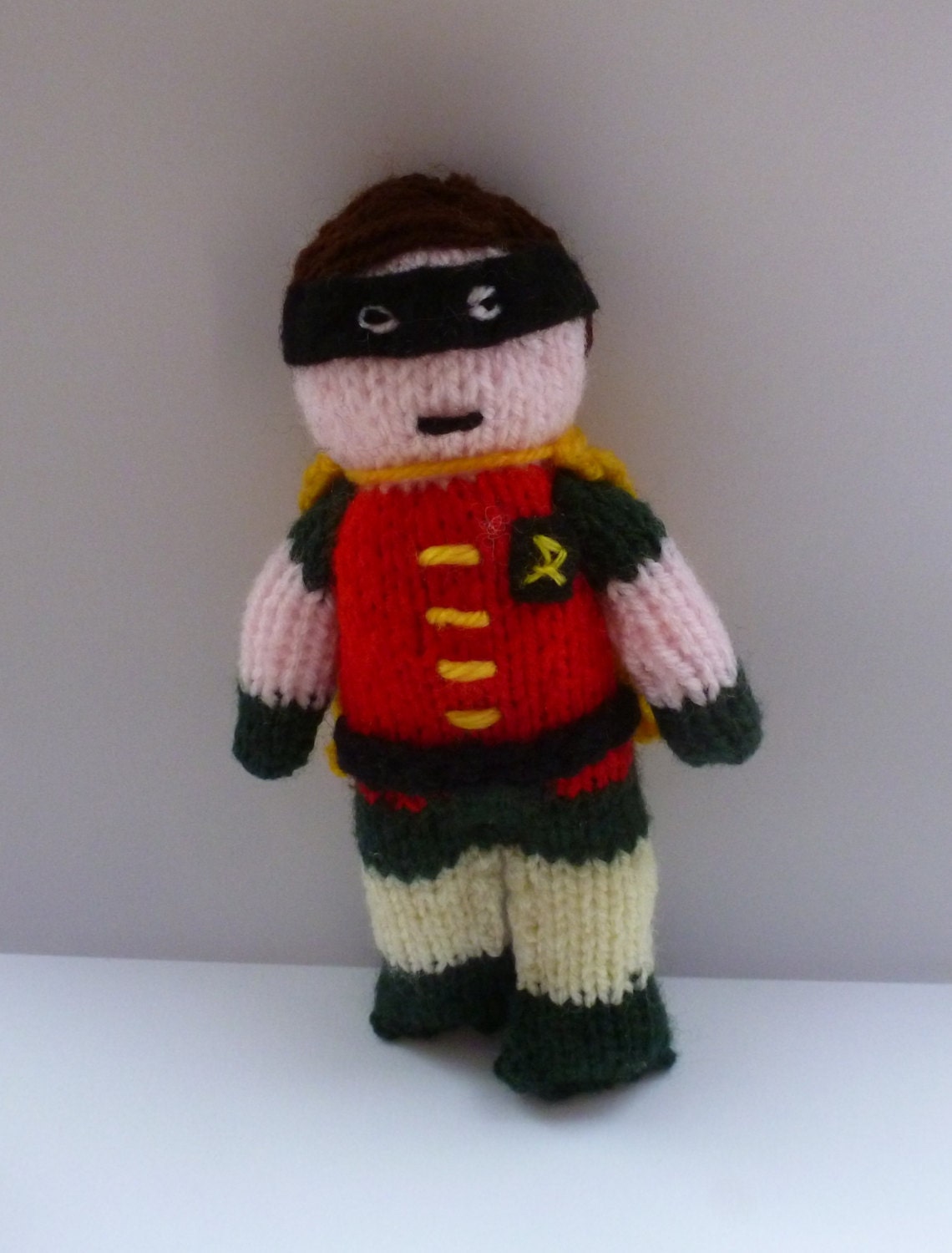 Robin knitted doll Batman and Robin