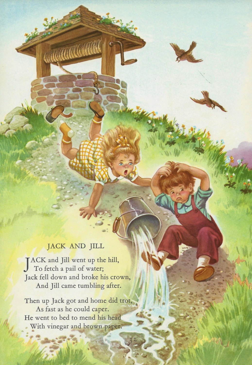 Vintage Children's Poem Illustration 1960's Jack and
