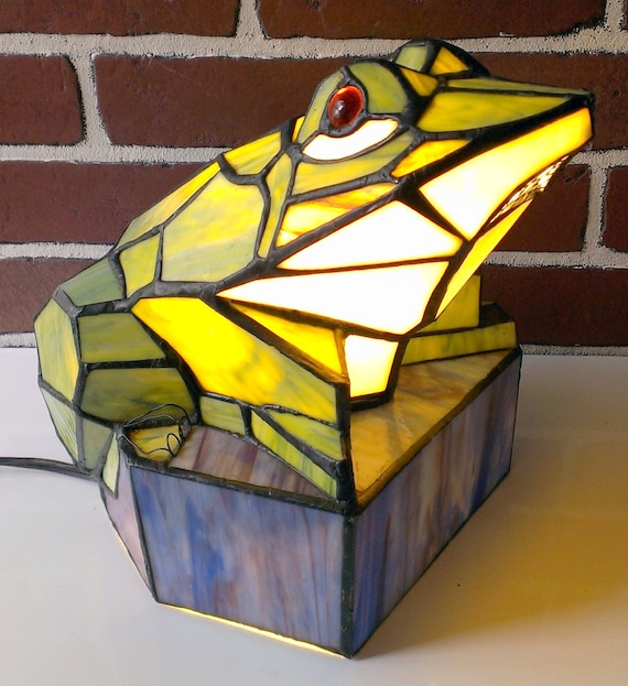 Stained Glass Whimsical Frog Lamp Lighting by HunkoFunko on Etsy