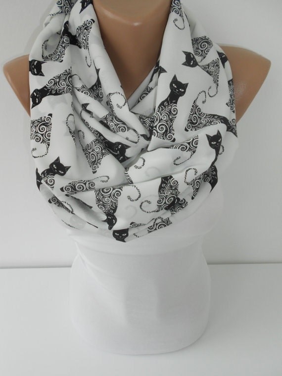 Cat Scarf Cat Print Scarf Infinity Scarf Winter Scarf Women Fashion Accessories Christmas Valentines Day Mothers Day Gift Ideas For Her S