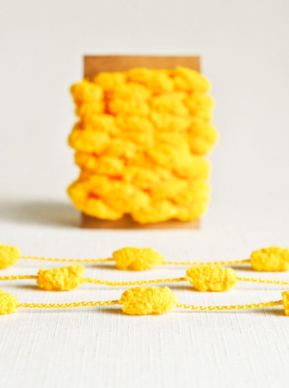 pom trim garland pom Yards Bright Novelty Yellow   in 6 Twine  Garland Pom  Lemon Pom