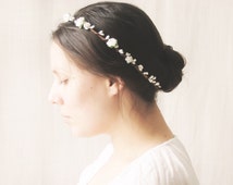 halo,  edding crown Rustic Circlet flower gimp   hair accessories, crown, Bridal w Flower