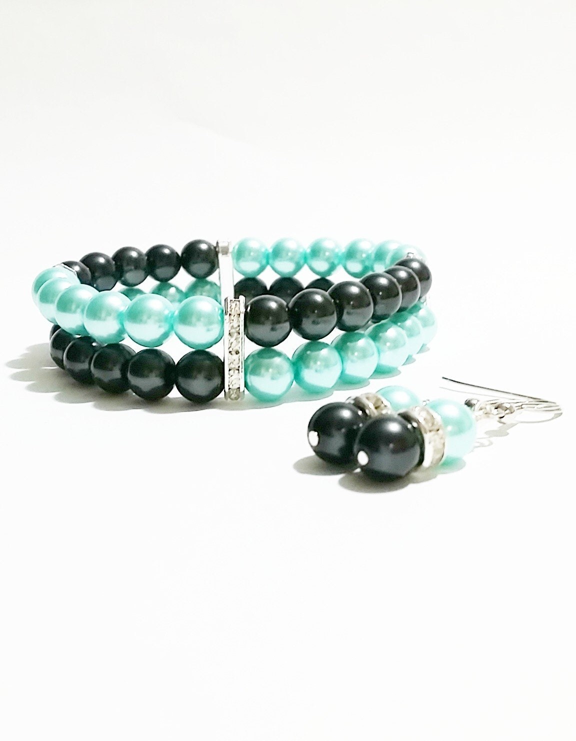 Bridal Jewelry Set / Turquoise and Black by VickysLittleSecrets
