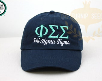 Phi Sigma Sigma Sorority Baseball Cap - Custom Color Hat and Embroidery.
