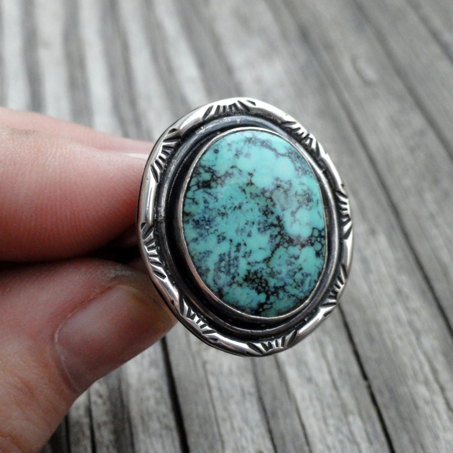 Men&#39;s Turquoise Ring Sterling Silver Men&#39;s Jewelry