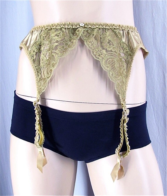 Vintage Garter Belt Christian Dior Pin Up Lingerie MEDIUM Gold