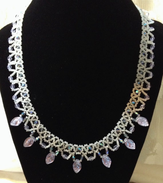 Elegant Netted Necklaces Seed Bead Netting by ReneesBrambleBeads