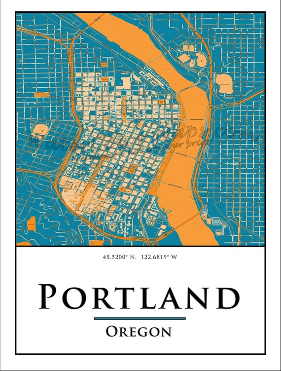 Street map Portland Oregon