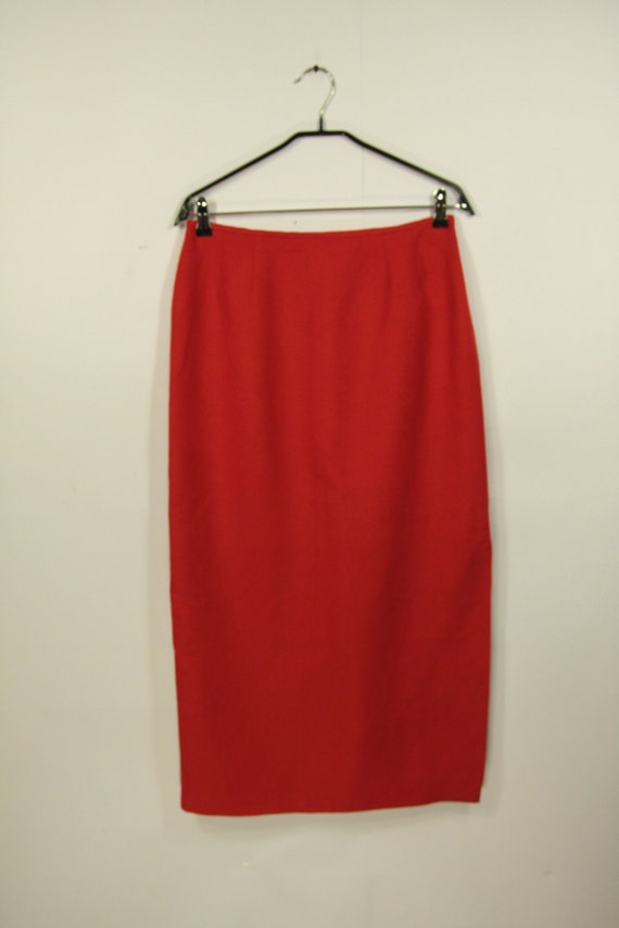 Hot Red Maxi Pencil Skirts Side Slit Bright Red by VintageSisBro
