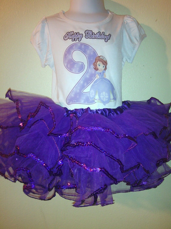 Sofia The First Dress birthday Outfit 2pc Tutu set 1T,2T,3T,4T,5T,6T