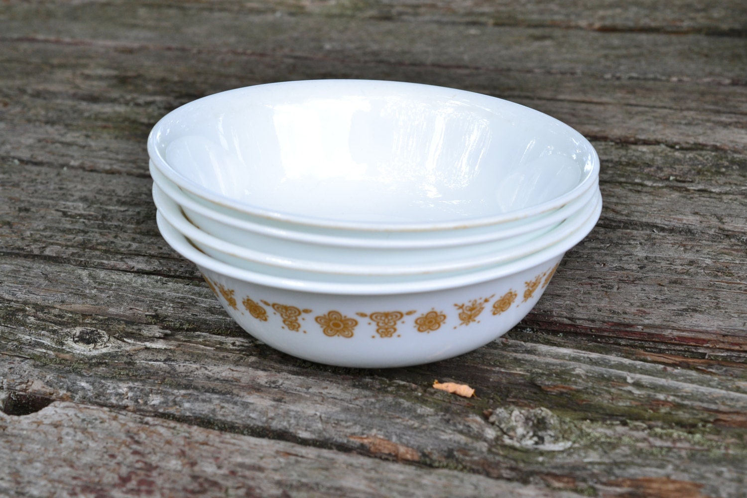 Set of 3 Corelle Butterfly Gold Coupe Cereal Soup Bowls Corelle Corning