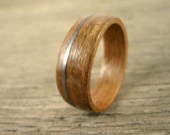 Wood Ring, Guitar String Inlay, Wom an's Wood Ring, Men's Wood Ring ...