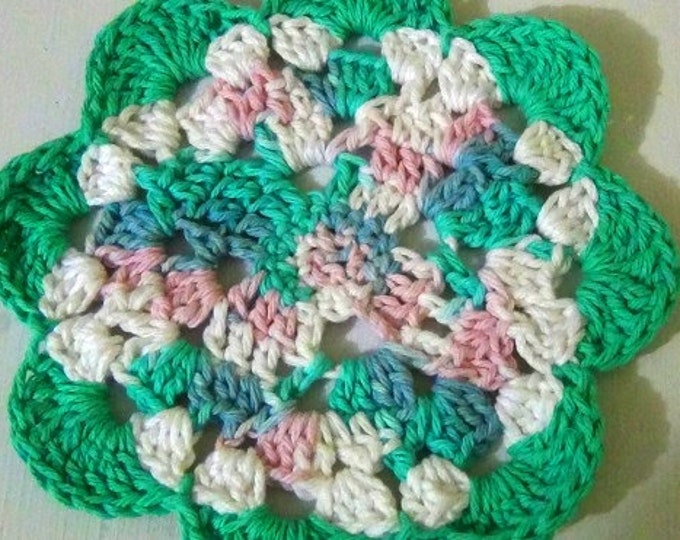 Crocheted Dishcloth - Flower Dish Cloths - set of 3