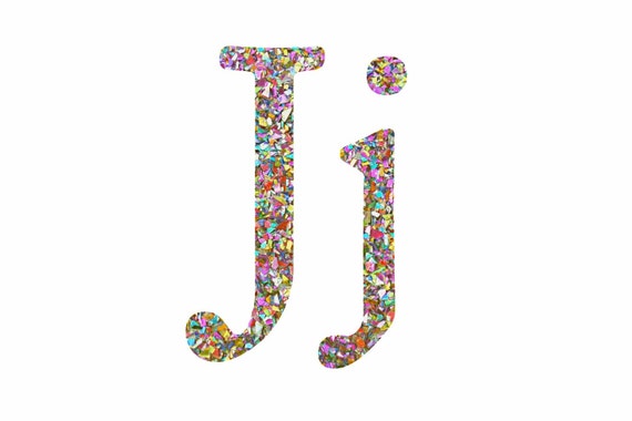 Items similar to Glitter Letter J, Resin Letter Filled with Glitter ...