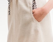 Summer Linen Skirt, High Waist, Day Skirt, Leopard Skirt, SALE 30% OFF