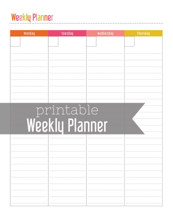 Items similar to Weekly Planner - 2 Page Weekly Spread Printable on Etsy
