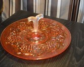 Imperial sandwich serving tray in marigold carnival glass Imperial sandwich serving tray in marigold carnival glass
