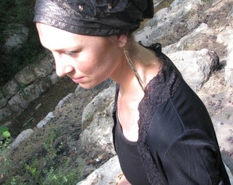 Fancy headcovering, tichel, head scarf, chemo scarf,hair snood, sinar tichel,bandana