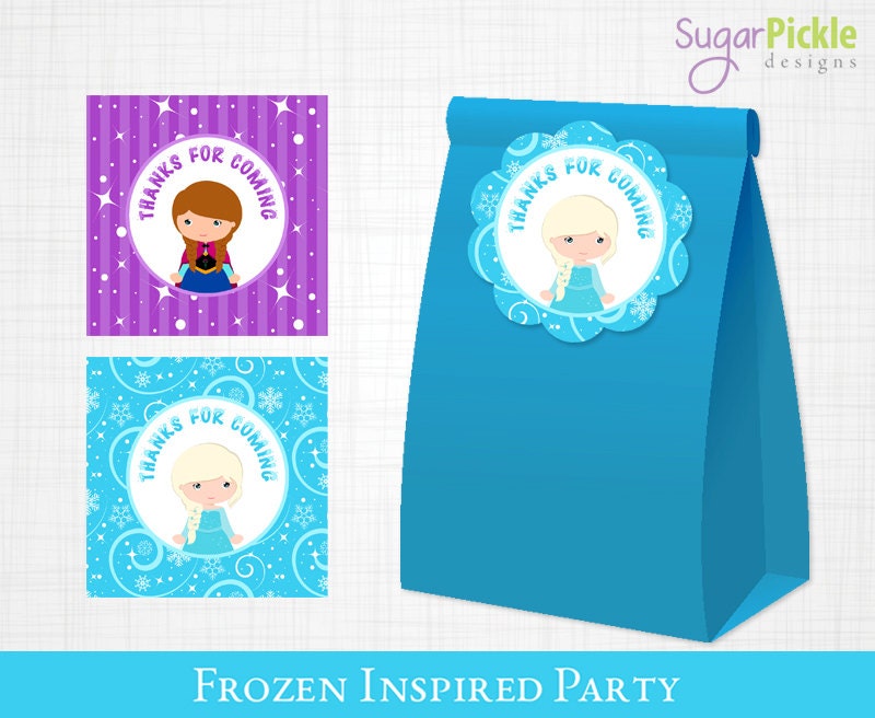 It's just a photo of Bright Frozen Party Bag Labels It's just a picture of Bright Frozen Party Bag Labels