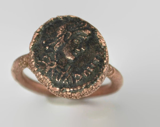 Genuine Roman Coin Ring Made To Order, Coin Ring,Roman Coin Ring,Ancient Roman Coin Ring, Copper Ring, Ancient Coin Ring, Bronze Coin Ring