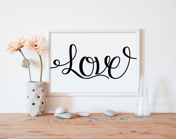 love typography typographic poster printable by PrintableWallStory