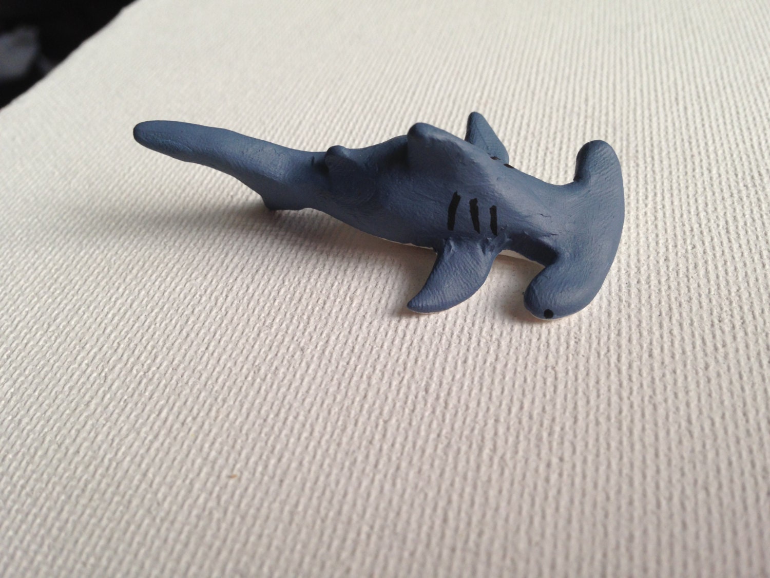 Miniature Hammerhead Shark Sculpture Polymer Clay by ShelfOfTheElf