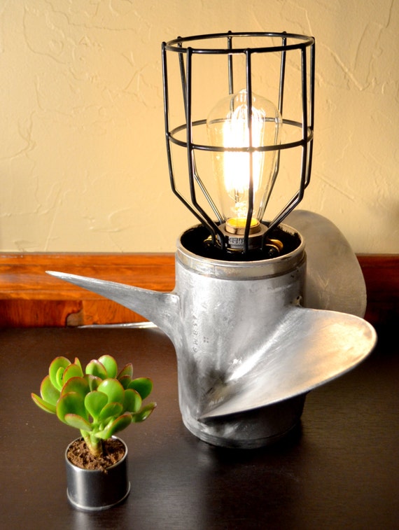 Items similar to Boat Propeller Lamp with Industrial Edison Lightbulb