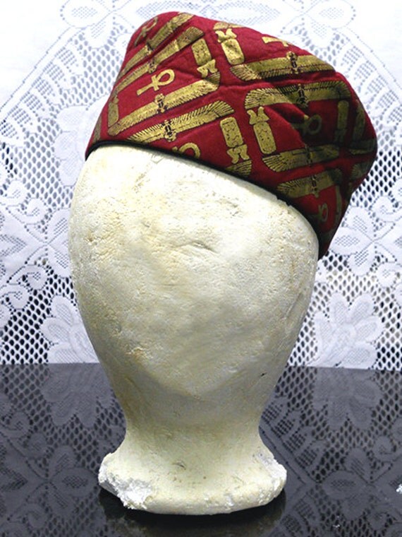 Red And Gold Ankh African Print Coofie ON SALE By MennehsHouse