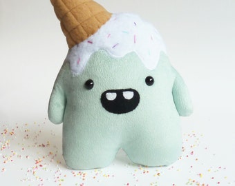 Plush monster toy - Stuffed cuddly toy - plush monster toy - Ice cream - stuffed monster - Plushie - Softie - Whoops the clumsy monster