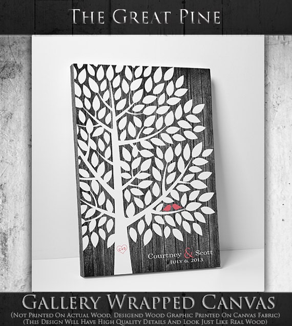 Guest Book Tree - Unique Wedding Guestbook - Wedding Shower Decor - 100-300 Guest Sign In - 24x36 Inches on Poster or Canvas - FREE SHIPPING by WeddingTreePrints