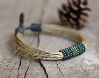 Bracelet for Men, Masculine Bracelet, Green Bracelet Man, Eco Mens Accessories, Unique handmade bracelet, Trending Men, Boyfriend Gift