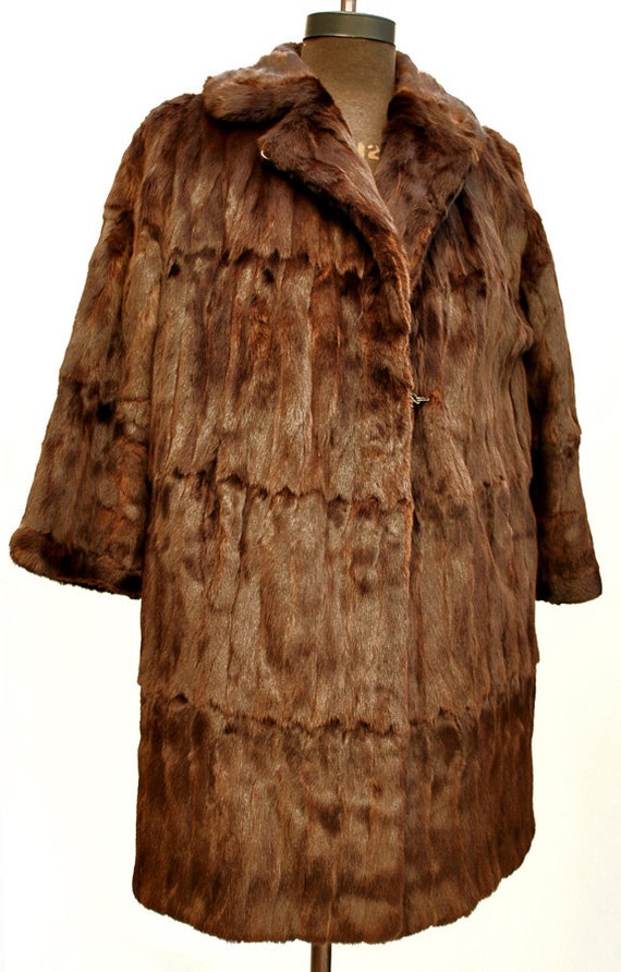 Vintage 1950s Canadian Squirrel Fur Coat By George Rose Fur Coats