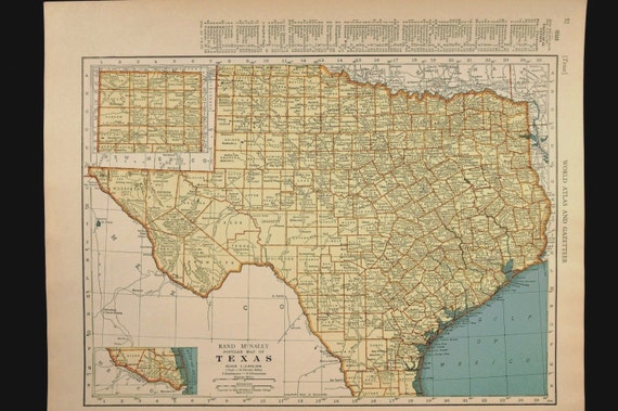 Vintage Map Texas 1930s State Original 1935 By VintageBooksPaper   Il 570xN.626383972 Favg 