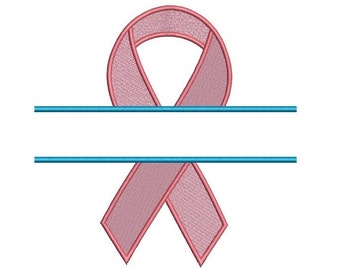 Breast Cancer Ribbon Filled Digitized Machine Embroidery Design Split Pattern - Instant Download - 4x4 , 5x7, and 6x10 -hoops
