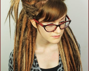 Full Set Strawberry Blonde Mix Dreads Extensions. Double or Single Ended Dreads or Mix, 20 inches.