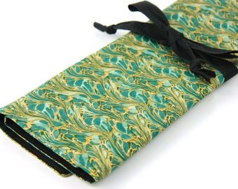 Knitting Needle Case - Explorer - IN STOCK Large Organizer 30 black pockets for straights, circulars and double points