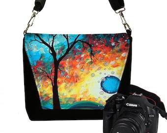 MadArt Digital Slr Camera Bag DSLR Camera Bag Purse Zipper Padded - Deluxe Aqua Burn RTS