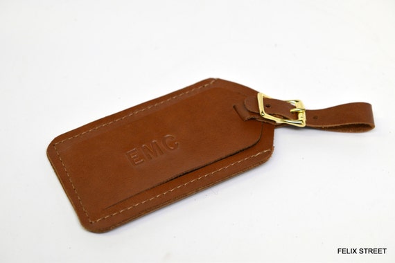 Personalized Leather Luggage Tag Personalized by FelixStreetStudio